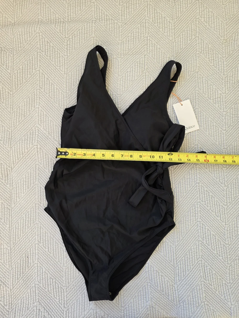 Quince One-Piece Side Tie Black Swimsuit Small NWT